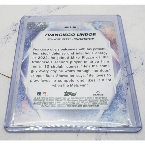 2023 Topps Series 1 Stars Of MLB #SMLB-28 Francisco Lindor New York Mets - Picture 4 of 4